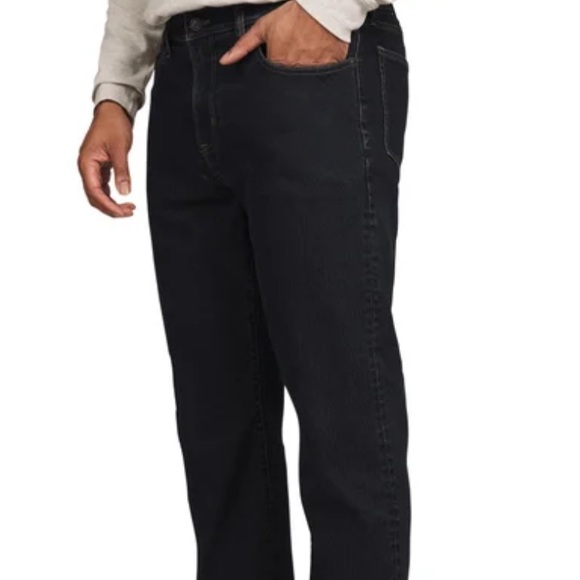 NWT Lands' End Men's Straight Jeans Flannel Lined- Dark Blue, 30x32 - Picture 3 of 8